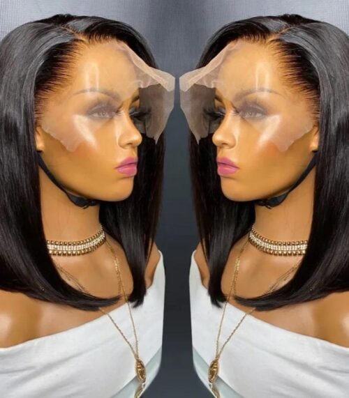 Perruque bob virgin hair 200% densité en lace frontal 130110$