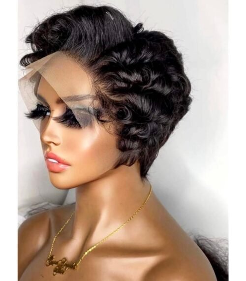 Perruque coupe pixie en lace frontal 10085$